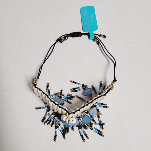 Shiraleah Chicago Women's Janelle Ivory And Blue Beaded Tassel Bohemian Bracelet - Picture 4 of 6